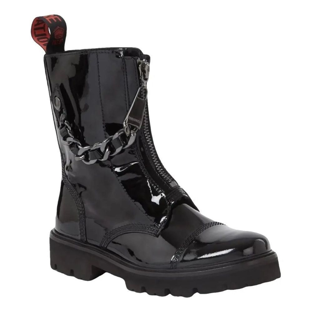 Zadig & Voltaire Joe Cecilia Patent Leather Chain Boots 38EU